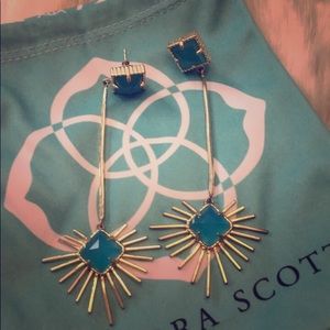 Kendra Scott London Aqua blue Venus earrings